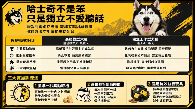 哈士奇真的很笨嗎？拆解「服從度排名」背後的獨立思考天性與訓練實操