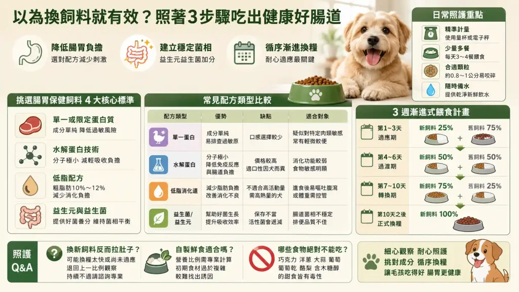 以為換飼料就有效?毛孩軟便拉肚子,照著 3 步驟吃出健康好腸道