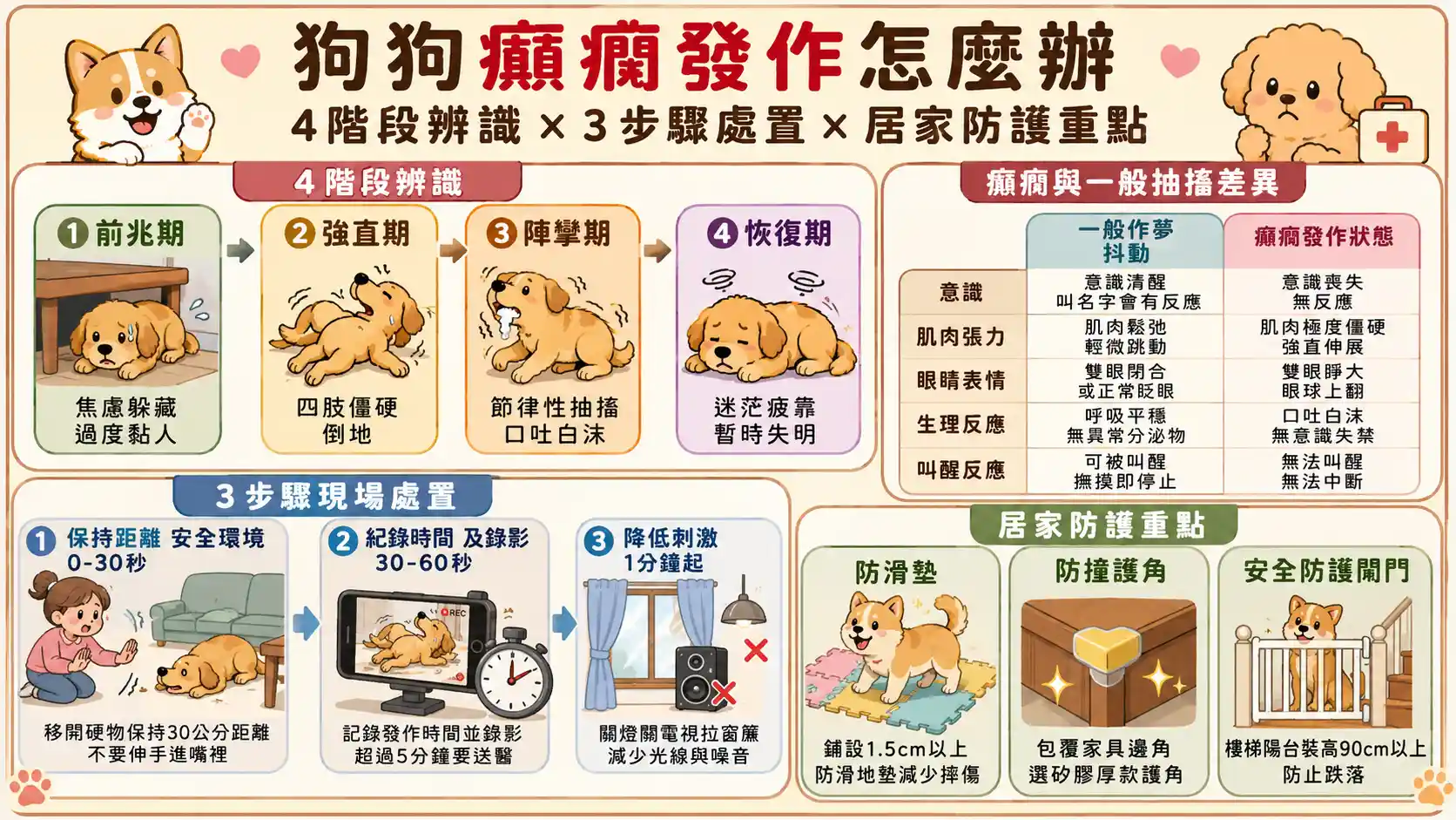 狗狗癲癇發作怎麼辦？從常見發作徵兆到現場處置，一次搞懂狗狗神經異常照護