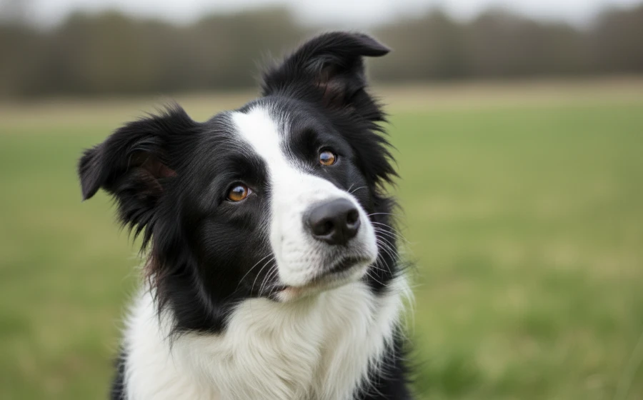 邊境牧羊犬專注地看著主人，展現高智商的眼神