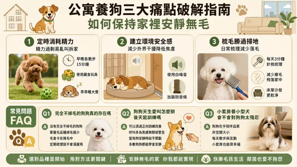 公寓養狗三大痛點破解指南：如何保持家裡安靜無毛？