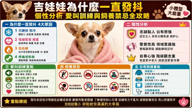 吉娃娃為什麼一直發抖？個性分析、愛叫訓練與飼養禁忌全攻略