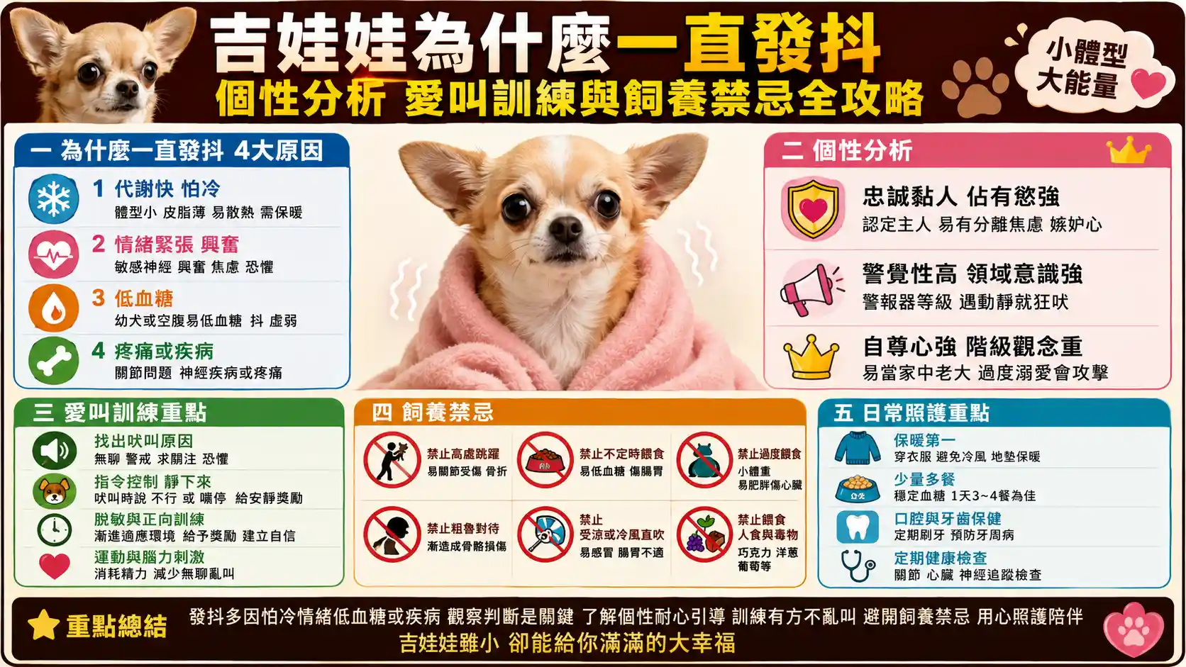 吉娃娃為什麼一直發抖？個性分析、愛叫訓練與飼養禁忌全攻略