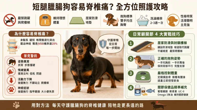 腿臘腸狗容易脊椎痛？顧關節技巧、洗澡頻率與性格特質全攻略