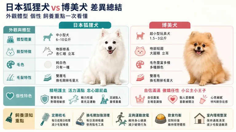 日本狐狸犬與博美哪裡不同？個性、掉毛期清理與飼養須知