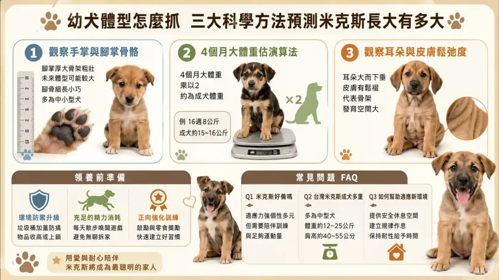 幼犬體型怎麼抓?三大科學方法預測米克斯長大有多大