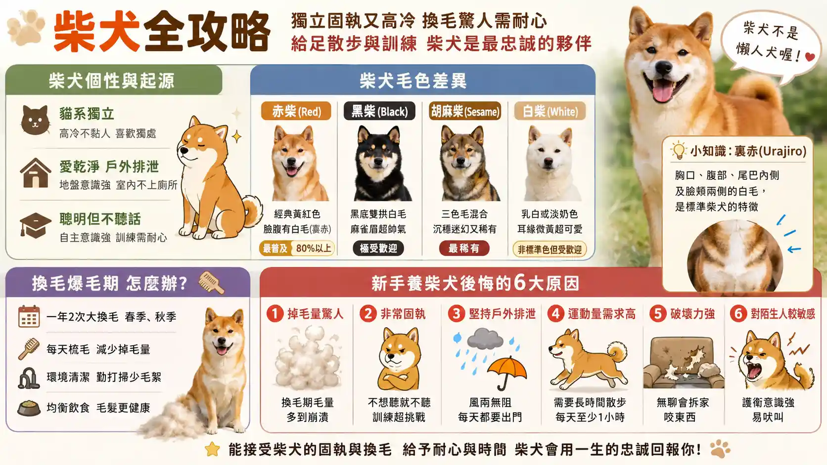 【柴犬全攻略】柴犬好養嗎？赤柴黑柴顏色差異、換毛爆毛與養柴犬後悔6大原因