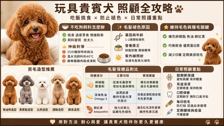 【玩具貴賓犬】貴賓犬不吃狗飼料怎麼辦？褪色原因、剪毛造型與照顧全攻略