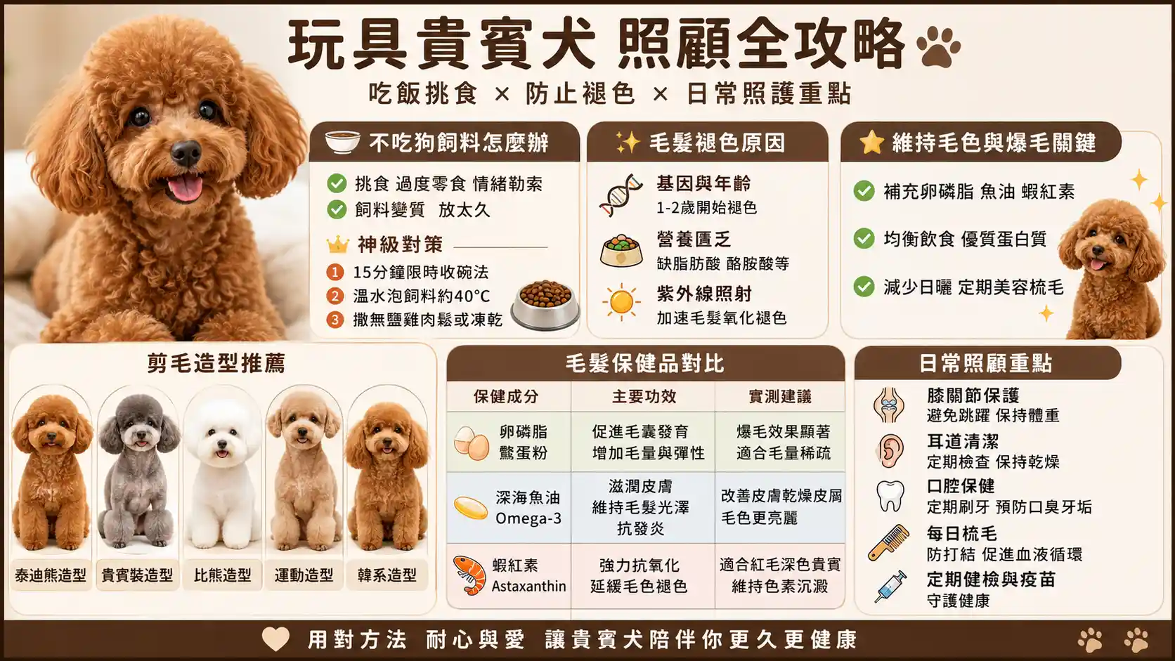 【玩具貴賓犬】貴賓犬不吃狗飼料怎麼辦？褪色原因、剪毛造型與照顧全攻略