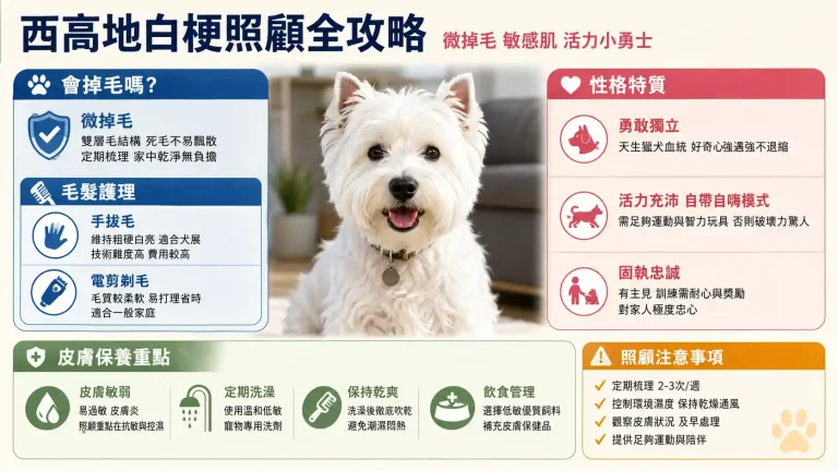 西高地白梗掉毛嗎？性格特質、皮膚保養與照顧注意事項全攻略